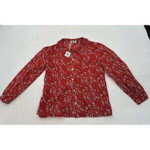 NWT Busy Bees Girl's red Floral Veronica Ruffle‎ Top $54 size 10 see measurement